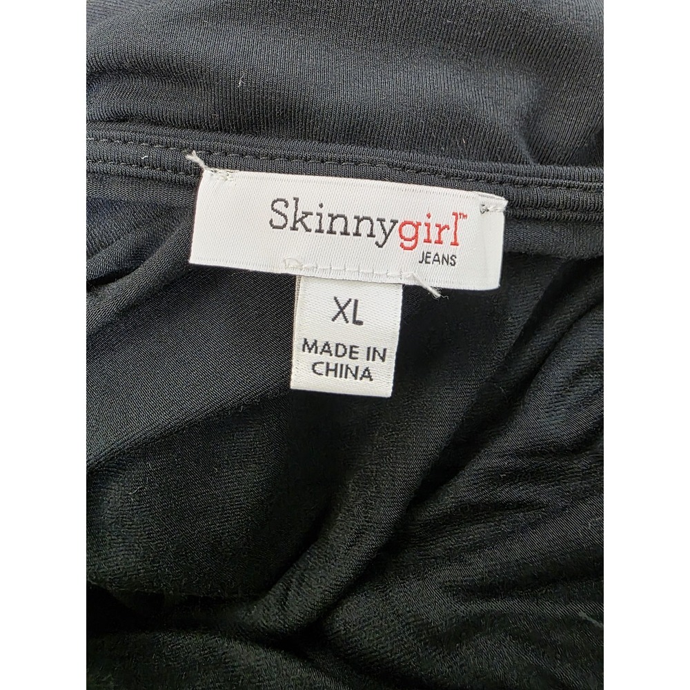 Skinnygirl Jumpsuit Womens XL Miranda Black Pockets Tie Waist Stretch Lounge - Picture 14 of 16